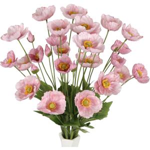 Faux Poppy Flowers,8PCS Pink Silk Poppies 23.2in Artificial Poppy Flowers Fake Poppies for Wedding Bouquet Party Table Centerpiece Arrangement Home Decor(Pink)