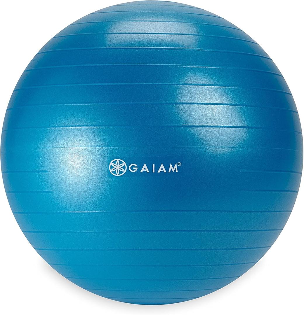 Gaiam Kids Balance Ball - Exercise Stability Yoga Ball, Kids Alternative Flexible Seating for Active Children in Home or Classroom, 45cm (Blue)