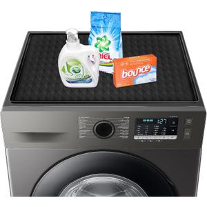 Garolue Washer and Dryer Top Protector Mat,23.6 x 19.7" Silicone Rubber Mat for Laudry Machine & Dryer,Non Slip Heavy Duty Waterproof Washable Top Cover Pad for Home Kitchen Laundry Room,Black