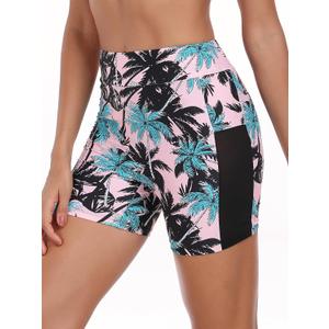 RELLECIGA Womens 5 Inch Swim Short Mesh High Waisted Tummy Control Swim Board Short with Liner Swimsuit Bottoms (S)