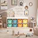 8 Pack Colorful Storage Bins with Lids for Shelves, Classroom Storage Bins, Stackable Colored Bins, Plastic Storage Containers with Lids for Organizing, Storage Boxes for Craft, Art Supplies