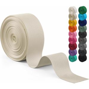 Polyester Webbing Strap 17+Colors  1"&1.5"&2"  10 Yards Heavy Duty Webbing Roll, Flat Webbing Strap for Indoor&Outdoor Gear, Climbing, DIY Crafting, Repairing (Cream)