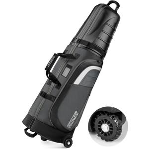 Findway Golf Travel Bags for Airlines with Wheels and ABS Hard Case Top, Protect Your Clubs, Waterproof 1680D Oxford Fabric and Oversize Tank Wheels, Lightweight and Easy to Maneuver (Gray)