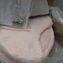 GREENSTELL Small Vanity Stool Chair with Storage and Folding Back, 13" x 13" x 17.7" Faux Fur Soft Ottoman for Teenager, 4 Metal Legs with Anti-Slip Feet, Furry Padded Seat for Makeup, Bedroom, Pink