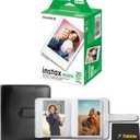 Fujifilm Instax Mini Twin Pack Instant Film (20 Exposures), Bundled with a Black Ideal Instax Mini Album (Holds 32 Photos)