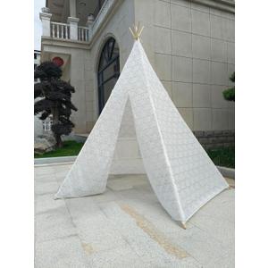 Miyaya 5 - Sided Lace Elegant Adult Teepee: 87" Tall, Versatile for Indoor Decor, Outdoor Celebrations, Weddings, Beach Outings, and Picnics (White)