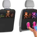 LILTOM Car Back Seat Protector with Organizer, 19"x27" XL Kick Mats, Waterproof, 3 Pockets, 2-Pack (Black - 3 Pocket)