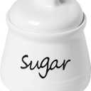 ONTUBE Ceramic Sugar Bowl with Lid and Spoon 12oz (White)