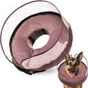 BARKLESS Dog Cone, Inflatable Dog Cone After Surgery for Large Breeds, Soft Surgery Collar with Enhanced Anti-Licking Guard Shield for Pets, Protective Donut Collar (L (Neck: 14"-18"), Coffee)