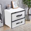 Linen Closet Organizer and Storage, Fabric Storage Drawer Organizer with 2 Drawers for Underwear, Sock, Bra, Small Items - Light Gray
