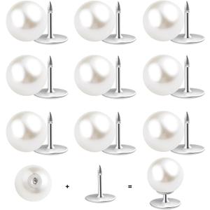 10 Sets Pearl Buttons No Sew Buttons Pearl Brooch Pins Fixed Pins No Tool Removable Reusable for Shirt Blouse Dress Sweater Shawl,for Women (10mm)