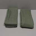 MIULEE Olive Green Linen Curtains 84 Inch Length for Bedroom Living Room, Soft Thick Linen Textured Window Drapes Semi Sheer Light Filtering Back Tab Rod Pocket Burlap Look Christmas Decor, 2 Panels