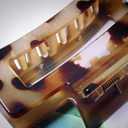 Hair Claw Clips Cutout Tortoise Shell Celluloid Hair Jaw Clips 3 Inches French Design Rectangle Hair Clamp for Women Ladies Mother (3 Pack)
