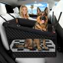 XL Checkered Large Dog Car Seat Cover with Dog Bed Mat for Back Seat Half - Single Seat Travel Hammock Extender, Waterproof Hard Bottom for Medium & Large Dogs, Car SUV Truck Vehicle