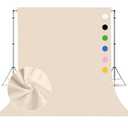 Beige Photo Backdrop,Photo Booth Portrait Photography Backdrops,Studio Beige Backdrop for Photoshoot Streaming Video Shooting 8ft x 10ft