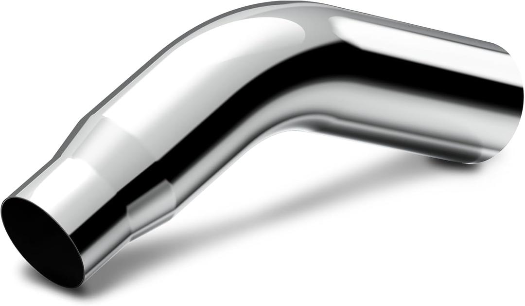 LCGP 5" Elbow Exhaust Tip,Chrome Electroplated Exhaust Pipe 5" Inlet 7" Outlet 23" Length Turndown Diesel Exhaust Tip