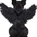 WeeH Pet Halloween Costume Cosplay Angel Devil Black White Wing for Dog Cat Rabbit Piggy - Funny Gift at Halloween Party Anime Theme Birthday Christmas (Black, Large)