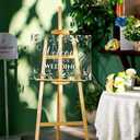 Welcome Wedding Sign - 24 x 18 Inch Acrylic Greenery Eucalyptus Sign for Wedding Reception, Ceremony, Lawn, Indoor