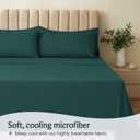 LuxClub 4 PC Queen Sheet Set, Breathable Luxury Bed Sheets, Deep Pockets 18" Wrinkle Free Cooling Sheets Machine Washable Hotel Bedding Silky Soft - Emerald Queen