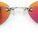 Retro Round Clip On Nose glasses Matrix Morpheus Movie rimless sunglasses men (Silver)