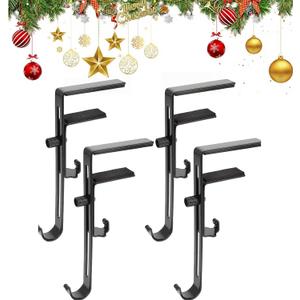 4pcs Garland Mantle Hangers | No-Drill Clamp Holders Fits up to 3.2" Fireplace Mantel, Reliably Holds Decor, Reusable & Durable
