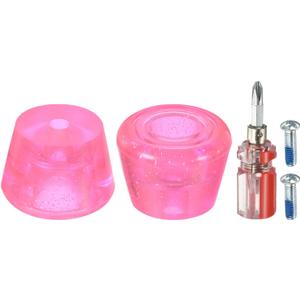 PATIKIL Roller Skate Toe Stops with Screwdriver 82A Rubber Brake Stoppers Block for Roller Skate Accessories Replacement (Pink)