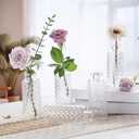 Honeydak Set of 24 Plastic Mini Bud Vases, Vintage Clear Decorative Vases Bulk for Table Centerpieces, Wedding Reception, Baby Shower, Home Decor, Housewarming Gift(Micro-Diamond)