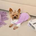 Dog Sweater for Small Dogs Argyle Cable Knit Turtleneck Pullover Winter Clothes for Boys Girls Stretch Chihuahua Yorkie Puppy Christmas Doggie Pet (S, Purple)