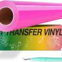 HTVRONT Magenta HTV Vinyl Roll 12" x 35ft - Magenta Heat Transfer Vinyl for Shirts, Iron on Vinyl Compatible with Cricut, Silhouette, Easy Cut & Weed Heat Press Vinyl for Designs