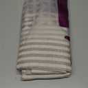 jinchan Double Layer Striped Linen Kitchen Tier Curtain Rustic Cafe for Living Room Bathroom Half Window Curtain Light Filtering Rod Pocket 1 Panel 24 Inch Taupe Grey