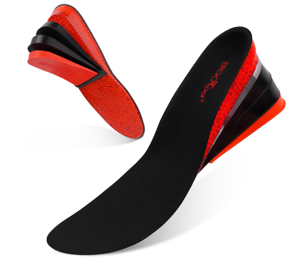 Height Increase Insoles for Men, 4 Layers Adjustable Shoe Lifts Up to 3.54 Inches, Comfortable Height Boosting Insoles, Relieve Foot Pressure, Make You Taller All Day