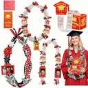 Graduation Gift for Her, Class of 2026 Graduation Leis with Money Holder Box, Mini Bear, Grads Picture Frames, Money Gift Ideas - Personalized Graduation Gift DIY Kit, Ribbon Leis Candy Leis for Him