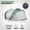 EchoSmile Pop Up Camping Tent, 2/4/6 Person Easy Setup Tent, Water Resistant Dome, Portable with Carry Bag