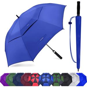 Golf Umbrella Large 54/62/68/72 Inch, Extra Large Oversize Double Canopy Vented Windproof Waterproof Umbrella, Automatic Open Golf Umbrella for Men and Women and Family.