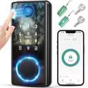 Keyless Entry Smart Deadbolt Lock  Keypad Fingerprint Touchscreen & App Control, Smart Door Lock, Easy Install for Home/Office, Auto-Lock HD Bright View Laptop