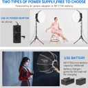 Octagonal Softbox LED Photography Light Kit with Rechargeable Battery for Continuous Lighting for Studio or Outdoor Portrait Product Photography, YouTube Video Recording