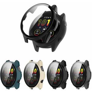 [4-Pack] Screen Protector Case Compitible with Garmin Forerunner 265S Running Smartwatch 42mm, Ultra-Thin Scratch Resistant Cover with Tempered Glass for Women Men