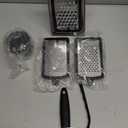 Cheese Grater with Garlic Crusher- Box Grater Vegetable Shredder with 3 Stainless Steel Blades - Graters for Kitchen- Cheese Graters with Handle - Garlic Mincer Tool and Vegetable Peeler