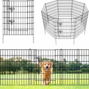 ARIFARO Decorative Garden Fence 4 Panels+1Gate 32in(H) x28in(W) No dig Animal Barrier Fencing,Pet Fence Rustproof Metal Wire Fencing Panel Border for Dog,Rabbits, and Patio(with gate)