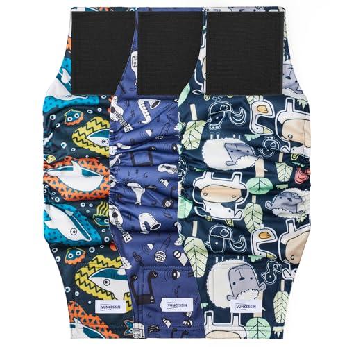 Washable Male Dog Diapers Reusable, Premium Dog Belly Bands for Male Dogs Medium, Pack of 3, High Absorbing Male Dog Pee Wraps for Doggie in Incontinence or Excitable Urination and Training(M)