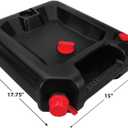 Performance Tool W4077 16-Quart Oil Drain Container, Deep Drain Well, Integrated Handle, Sealing Rubber Gaskets, Black