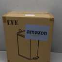 KUK Slim Bathroom Can with Lid Soft Close, Step Pedal, 2.6 Gal/ 10L Stainless Steel Garbage Can with Removable Inner, Anti-Fingerprint Wastebasket for Office, Bedroom, Toilet (White)