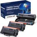 TN850 Toner Cartridge & DR820 Drum Unit Compatible for Brother TN850 TN-850 DR820 DR-820 Replacement for Brother DCP-L5500DN DCP-L5650DN HL-L6200DWT HL-L6400DW MFC-L5700DW MFC-L5800DW Printer (3pack)