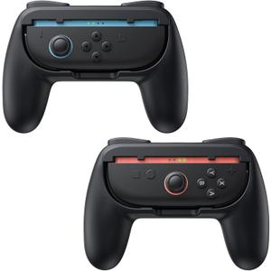 FASTSNAIL Grips for Nintendo Switch 2 (2025) for Joy-Con 2, Wear-Resistant & Anti-Slip Switch2 Controllers Grips Handle Kit, Switch Holder Accessories for JoyCon 2 (Black Black)