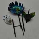 Solar Wind Spinner, 38 Inch Metal Stake Yard Spinners,Solar Powered Multi-Color LED Glass Ball with Kinetic Wind Sculpture Spinner Windmills for Yard