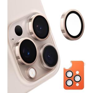 TORRAS 3-Year Ultimate Durability for iPhone 16 Pro Max/16 Pro Camera Lens Protector - 1:1 Invisible Fit & Ultra Clarity, Military-Grade 9H+ Aerospace Glass Anti-Scratch Easy Installation, Desert Titanium