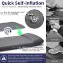 INVOKER Camping Sleeping Pad 3.15 Memory Foam Fast Self Inflating Insulated Durable Camping Mat Air Mattress with Pillowfor Tent, Traveling, Car, Camping, Grey, Large