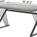 FOLUBAN Modern Desks, Rustic Wood and Metal Computer Desk for Home Office, Simple Study Writing Work PC Table for Bedroom Living Room, Light Grey, 47 Inch