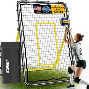 Adjustable Volleyball Rebounder Net 7x4FT/4x4FT Bounce Back Practice Equipment for Volleyball Spike, Serving Trainer for Lacrosse Training, Ideal for Outdoor Indoor and Backyard Training