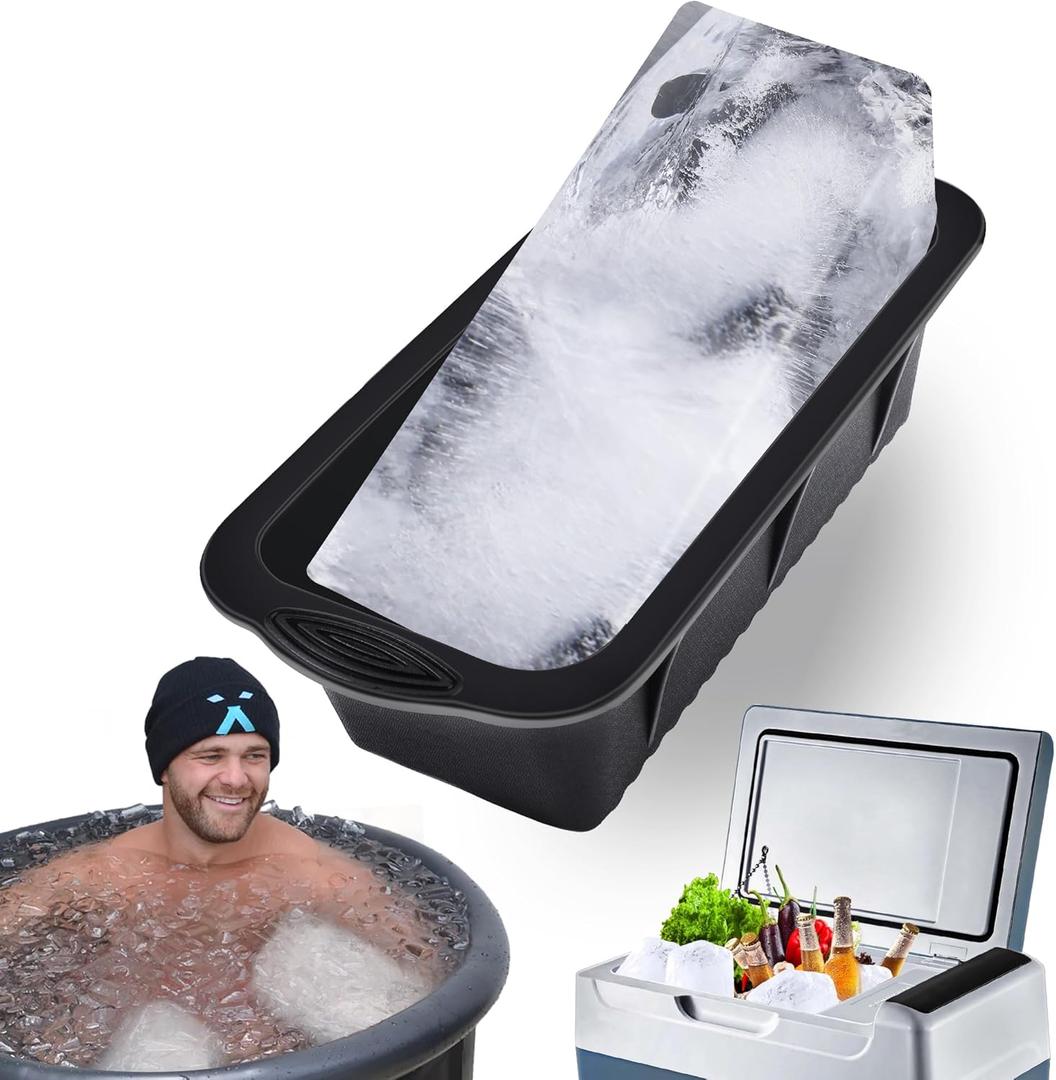 XANGNIER Extra Large Ice Block Mold,1 Pack 2.35lbs Ice Cubes for Cold Plunge or Coolers,Reusable Silicone Ice Molds for Ice Bath Chiller,Big Ice Tray Blue